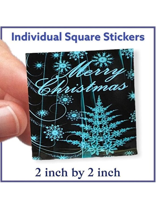 Mailers And More Other - 100 (2x2 Inch) Square Stickers, Christmas, Emerald , Thank You, PRICE IS FIRM